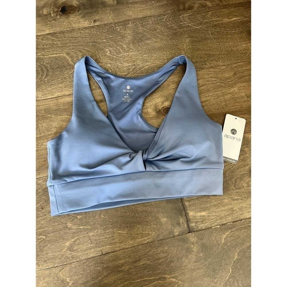 Apana Lifestyle Yoga Sports Bra, Color Summer Slate, Size Small